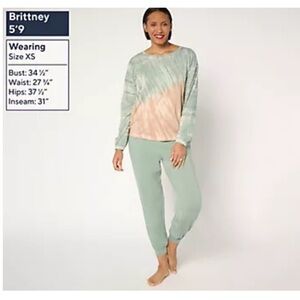 AnyBody Cozy Knit Tie-Dye Top‎ and Jogger Set